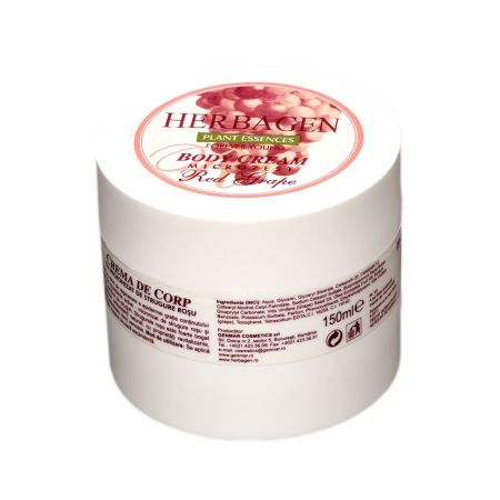 Crema de corp cu micronizat de strugure rosu, 150 ml, Herbagen