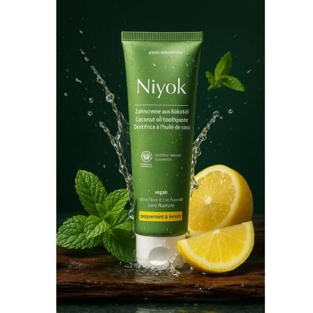 Pasta de dinti cu ulei de cocos, menta si lamaie, 75 ml, Niyok 747204