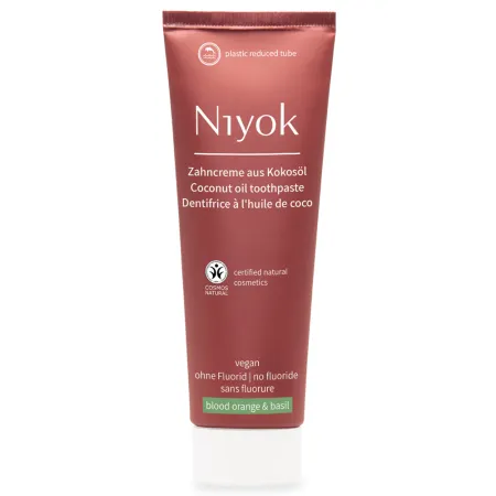 Pasta de dinti cu ulei de cocos, portocala rosie si busuioc, 75 ml, Niyok