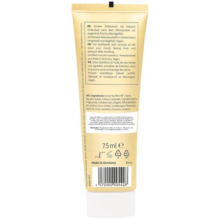 Pasta de dinti cu ulei de cocos, lemongrass si ghimbir, 75 ml, Niyok 819540