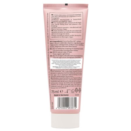 Pasta de dinti pentru copii cu ulei de cocos, capsuni si zmeura, 75 ml, Niyok 775261
