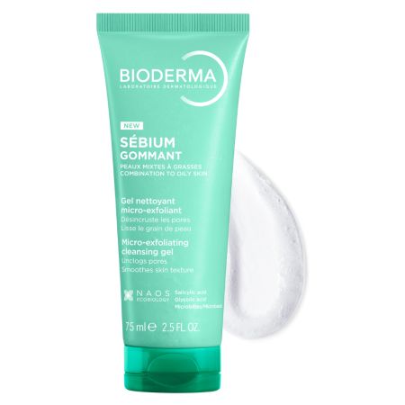 Gel exfoliant Sebium, 75 ml, Bioderma 747236