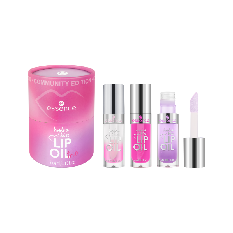 Set ulei pentru buze Hydra Kiss Lip Oil Trio, 3 bucati, Essence