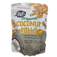 Rulouri crocante organice din nuca de cocos cu vanilie, 140 g, Pat’s