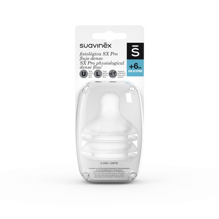 Tetine pentru biberon cu debit dens SX Pro, 6 luni+, Suavinex