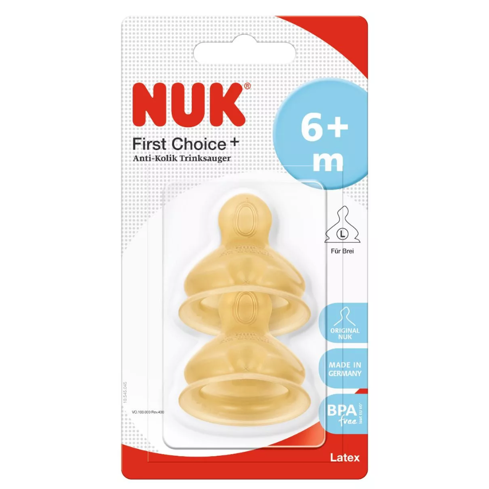 Tetina First Choice Plus Latex M2, 6 luni+, 2 bucati, Nuk