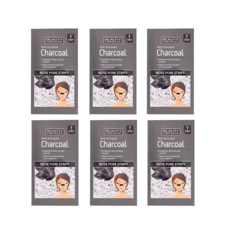 Benzi de nas cu carbune pentru curatarea porilor, 6 bucati, Beauty Formulas 747451