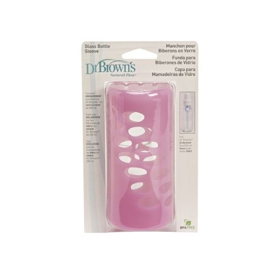 Protectie pentru biberon din sticla, roz, 240ml, Dr. Browns