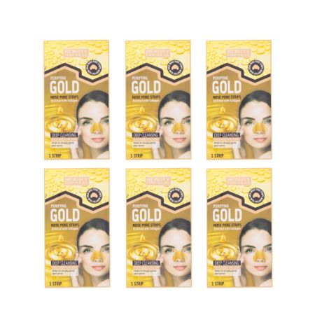 Benzi Gold cu colagen pentru curatarea porilor de pe nas, 6 bucati, Beauty Formulas 747456