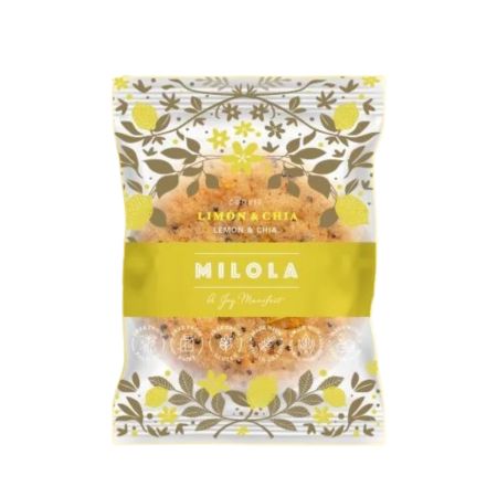 Biscuit fara gluten cu lamaie si seminte de chia, 50 g, Milola