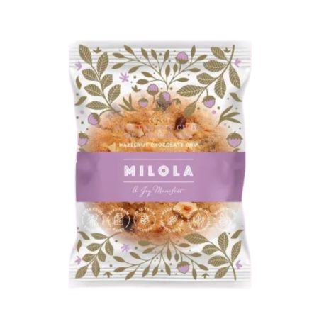 Biscuit fara gluten cu alune de padure si bucati de ciocolata, 50 g, Milola