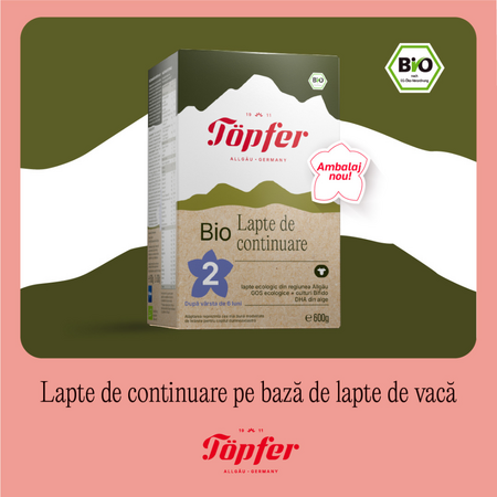 Lapte de continuare Bio 2, 6 luni, 600 g, Topfer 747497