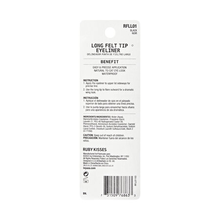 Tus de ochi Long Felt Tip, Black, 1.2 ml, Ruby Kisses 747737
