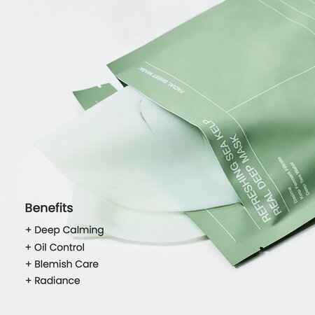 Masca cu alge marine pentru calmare intensa Refreshing Sea Kelp Real Deep Mask, 34 g, Biodance 747779