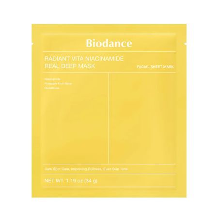 Masca cu niacinamide pentru luminozitate Radiant Vita Niacinamide Real Deep Mask, 34 g, Biodance
