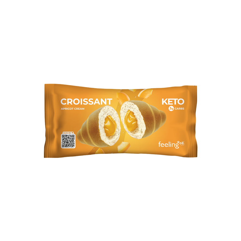 Croissant proteic cu crema de caise, 50 g, FeelingOK