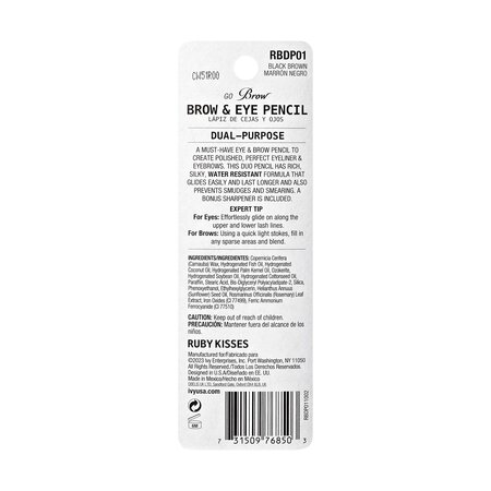 Creion pentru ochi si sprancene Go Brow Duo, Black Brown, 2x0.62 g, Ruby Kisses 747963