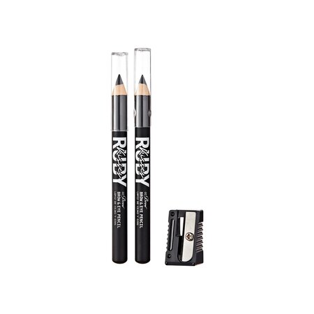 Creion pentru ochi si sprancene Go Brow Duo, Black Brown, 2x0.62 g, Ruby Kisses 747964