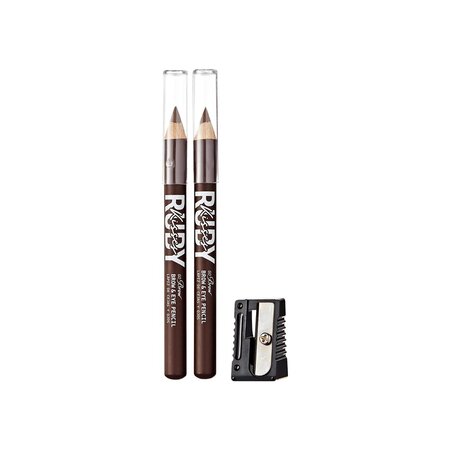 Creion pentru ochi si sprancene Go Brow Duo, Dark Brown, 2x0.62 g, Ruby Kisses 747966