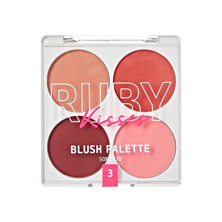 Paleta farduri de obraz, Partyin' Bare, 4 x3.7 g, Ruby Kisses