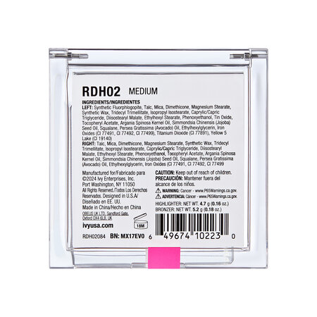 Paleta Duo Iluminator si Bronzer, Medium, 9.9 g, Ruby Kisses 748050
