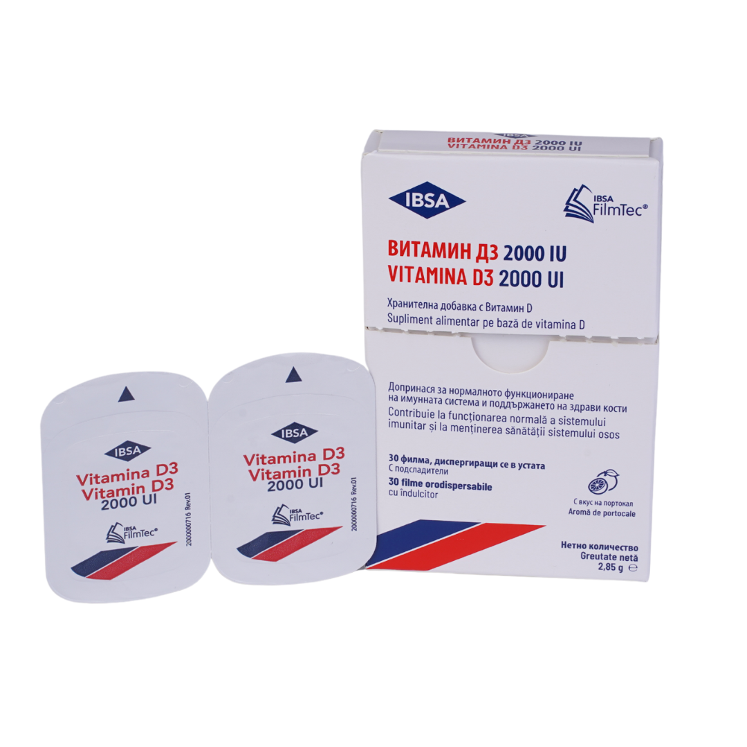 Vitamina D3, 2000IU, 30 filme orodispersabile, Ibsa