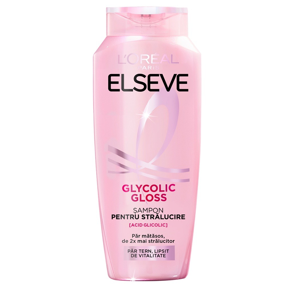 Sampon pentru stralucirea parului Glycolic Gloss, 400 ml, Elseve