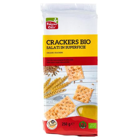 Crackers Bio sarati cu ulei extravirgin de masline 10%, 250 g, Finestra Sul Cielo