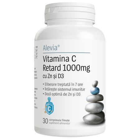 Vitamina C cu Zn si D3 1000mg, 30 capsule, Alevia