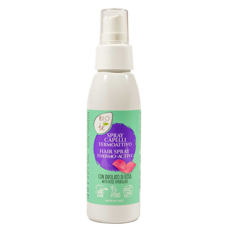 Spray de par pentru protectie termica cu hidrolat de Trandafir de Damasc Bio si proteine, 100 ml, Bioconte
