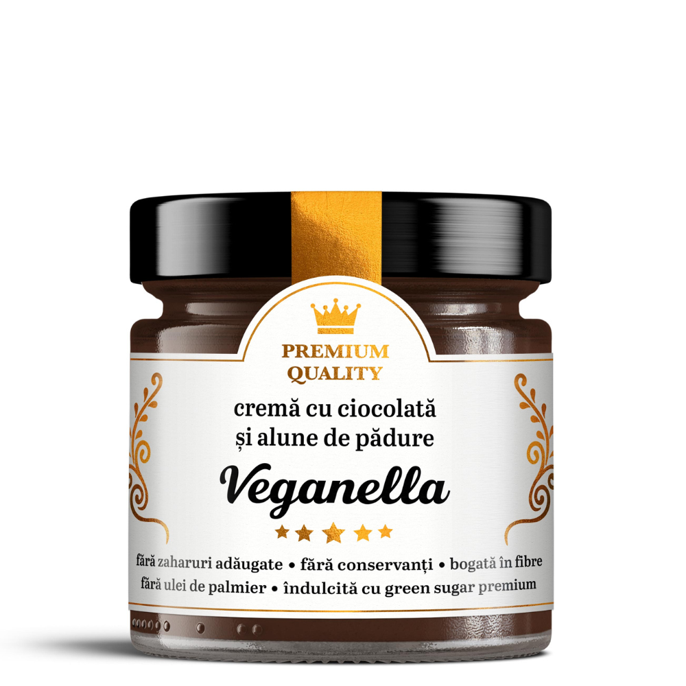 Crema cu ciocolata si alune de padure Veganella, 250 g, Secretele Ramonei