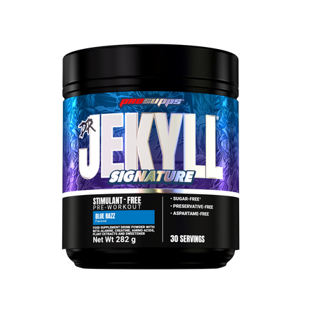 Pre-workout fara cofeina Dr Jekyll Signature, Blue Razz, 282 g, Prosupps