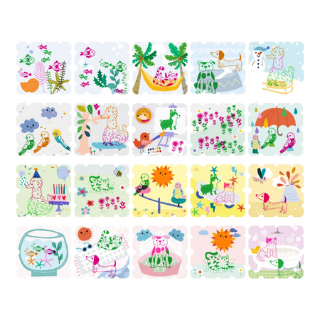 Set portabil de stampile, 3 ani+, Haku Yoka 748762