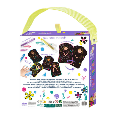 Set portabil de desen cu creta, Imbraca Printesa, 3 ani+, Haku Yoka 748789