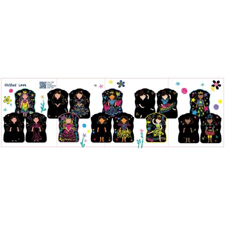 Set portabil de desen cu creta, Imbraca Printesa, 3 ani+, Haku Yoka 748788