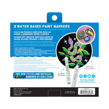 Set carioci cu vopsea Vivid Pop!, Clasic, 8 ani+, 8 bucati, Ooly 748828