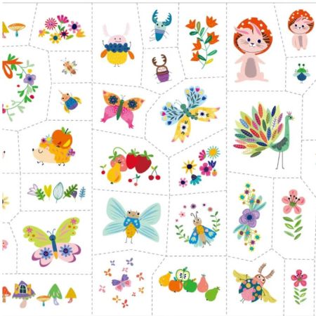 Set stickere si tatuaje pentru fata, Gradina fantastica, 3 ani+, Avenir 748830