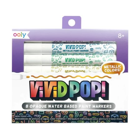 Set carioci cu vopsea Vivid Pop!, Metalic, 8 bucati, Ooly