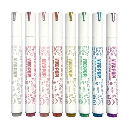 Set carioci cu vopsea Vivid Pop!, Metalic, 8 ani+, 8 bucati, Ooly 748836