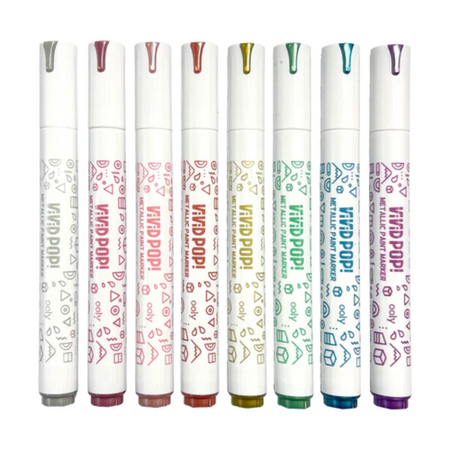 Set carioci cu vopsea Vivid Pop!, Metalic, 8 ani+, 8 bucati, Ooly 748836