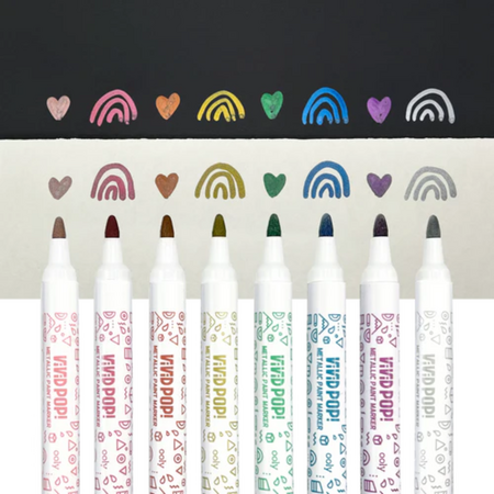 Set carioci cu vopsea Vivid Pop!, Metalic, 8 ani+, 8 bucati, Ooly 748835