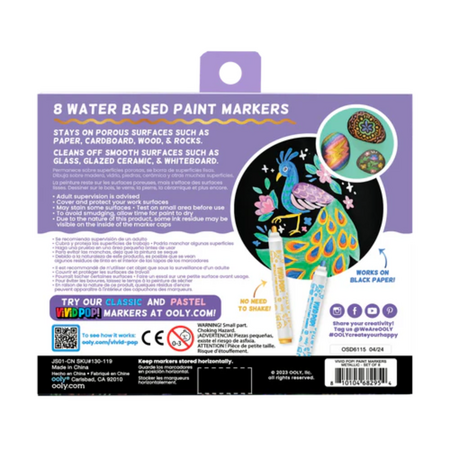 Set carioci cu vopsea Vivid Pop!, Metalic, 8 ani+, 8 bucati, Ooly 748837