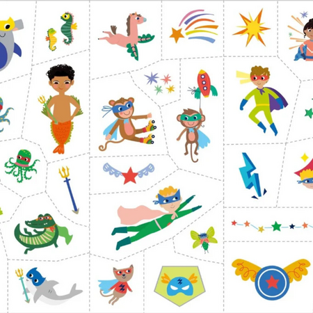 Set stickere si tatuaje pentru fata, Super eroi, 3 ani+, Avenir 748834