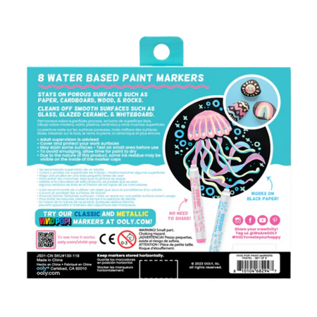 Set carioci cu vopsea Vivid Pop!, Pastel, 8 ani+, 8 bucati, Ooly 748849