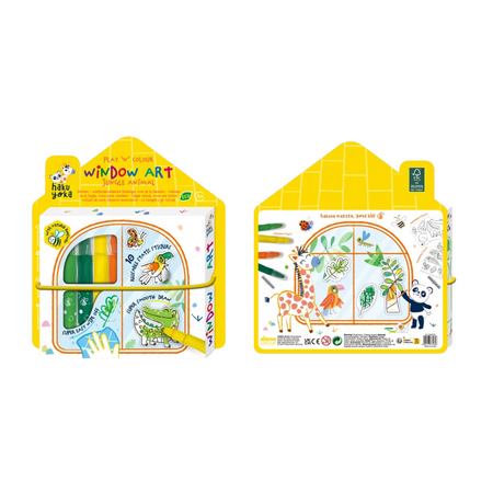 Kit DIY decorare fereastra, Animale din Jungla, 3 ani+, Avenir 748852
