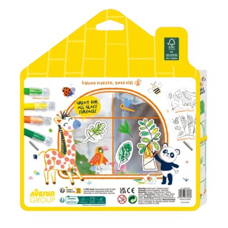 Kit DIY decorare fereastra, Animale din Jungla, 3 ani+, Avenir 748853
