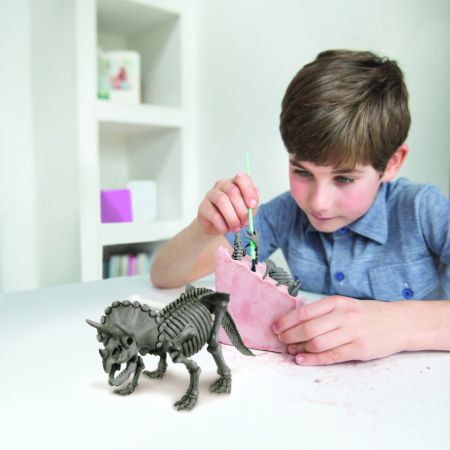 Set educativ Sapa si descopera dinozauri Triceratops, 8 ani+, 4M 748869