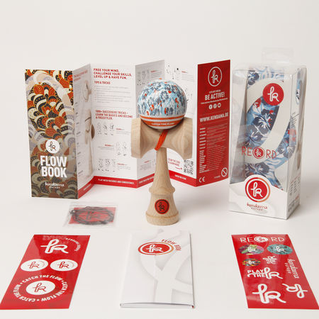Kendama Record Plus, 6.5 cm, Aqua Sticky Mc Aloha, 7 ani+, Kendama Europe 748872