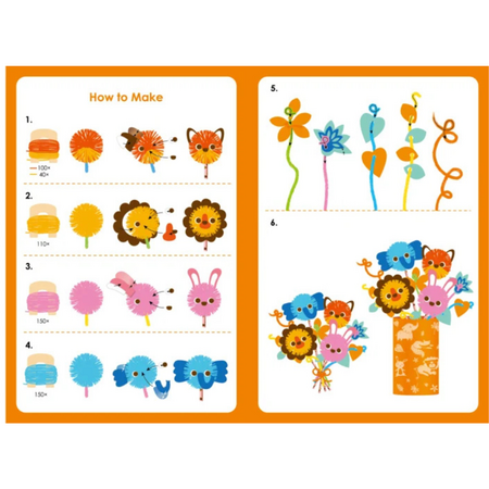 Set creativ Pom Pom, Buchet animalute, 6 ani+, Avenir 748970