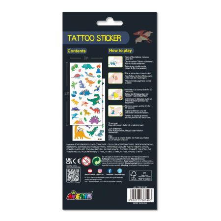 Tatuaje temporare pentru copii, Dinozauri, 3 ani+, Avenir 749007
